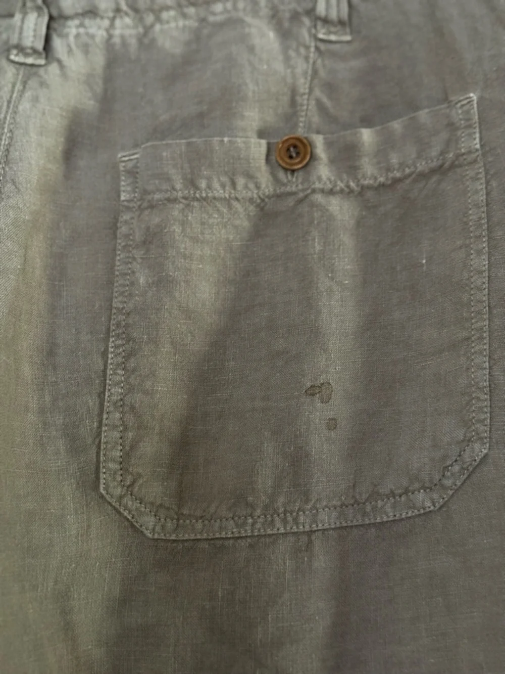 Hartford Men's Light Gray Relaxed Straight Leg Linen Drawstring Trousers Size 52